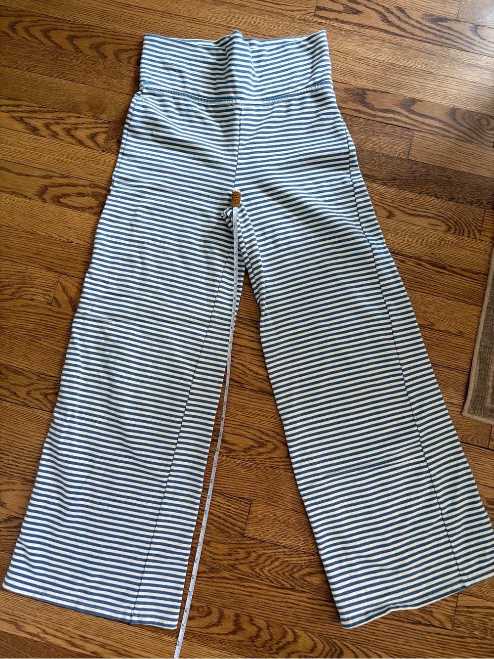 Edikted Blue and White Striped Wide-Leg Pants